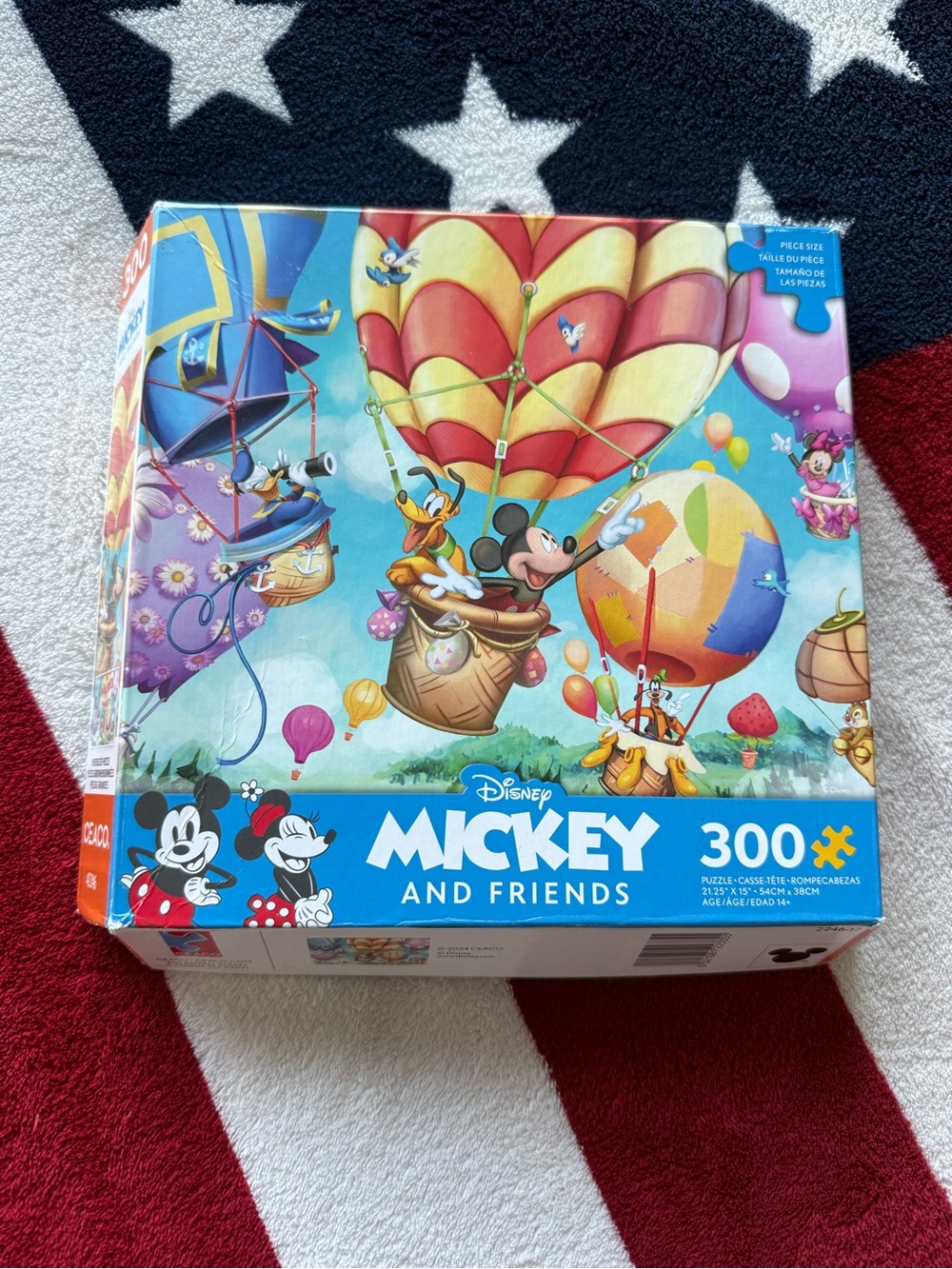 Disney Mickey and Friends 300-Piece Puzzle - Colorful Hot Air Balloons